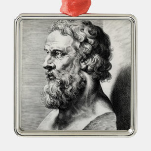 Bust van Plato gegraveerd door Lucas Emil Metalen Ornament