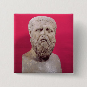Bust van Plato kopie van een 4-eeuwse BC origineel Vierkante Button 5,1 Cm