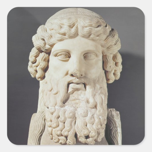 Bust van Plato Vierkante Sticker (Voorkant)