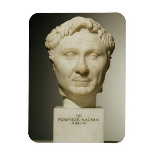 Bust van Pompey (106-48 BC) c.60 BC (marmer) Magneet