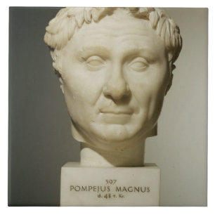Bust van Pompey (106-48 BC) c.60 BC (marmer) Tegeltje