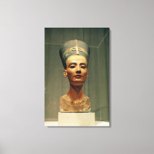 Bust van Queen Nefertiti, voorste uitzicht Canvas Afdruk