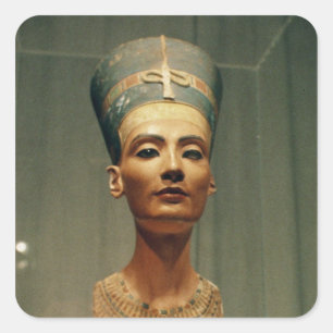Bust van Queen Nefertiti, voorste uitzicht Vierkante Sticker