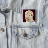 Bust van Seneca Vierkante Button 5,1 Cm (In situ)