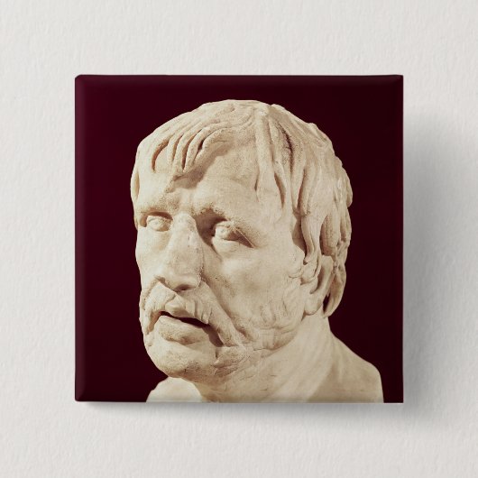 Bust van Seneca Vierkante Button 5,1 Cm (Voorkant)