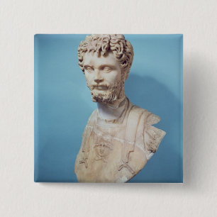 Bust van Septimus Severus Vierkante Button 5,1 Cm