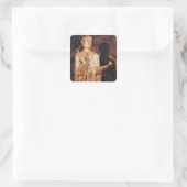 Bust van St. Baudime Vierkante Sticker (Tas)