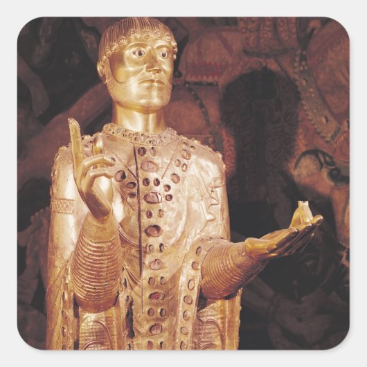 Bust van St. Baudime Vierkante Sticker (Voorkant)