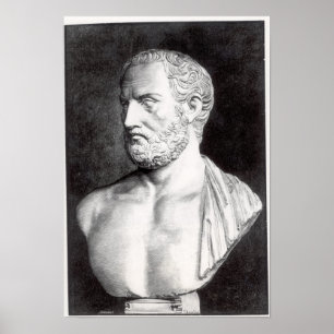 Bust van Thucydides, gegraveerd door Barbant Poster