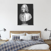 Bust van Voltaire Canvas Afdruk (Insitu (Slaapkamer))