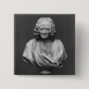 Bust van Voltaire Vierkante Button 5,1 Cm