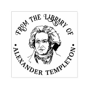 Buste van Ludwig van Beethoven Bibliotheek Boeknaa Zelfinktende Stempel
