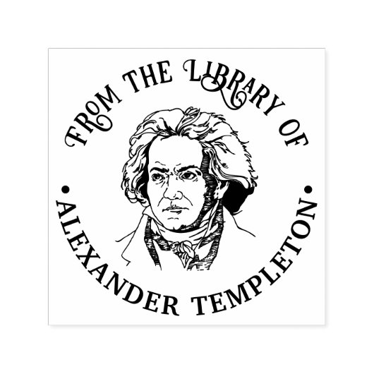 Buste van Ludwig van Beethoven Bibliotheek Boeknaa Zelfinktende Stempel (Design)
