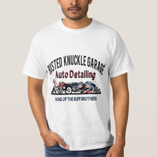 Busted Knuckle Garage AUTO DETAILING T-shirt (Voorkant)