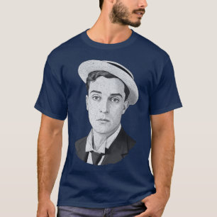 Buster Keaton digitaal distressed grunge portret o T-shirt