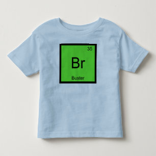 Buster Naam Chemie Element Periodiek Systeem Kinder Shirts