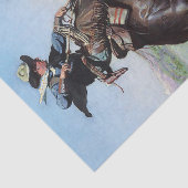 “Busting a Bronco” van W Herbert Dunton Tissuepapier (Detail)