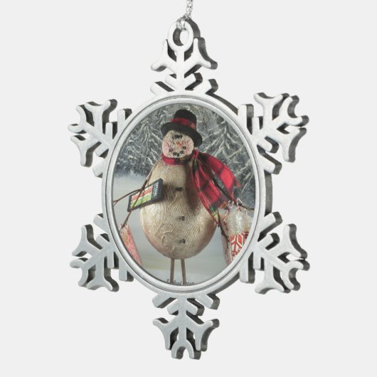 Busting Shopper Tin Sneeuwvlok Ornament (Rechts)
