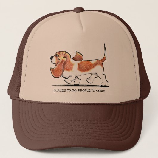 Busy Basset Hound Trucker Pet (Voorkant)