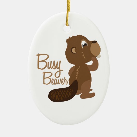 Busy Beaver Keramisch Ornament (Voorkant)