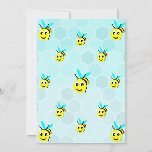 Busy Bee 2 Carte d'invitation Anniversaire différe (Dos)