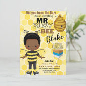 Busy Bee Birthday Invitation Card (Debout devant)