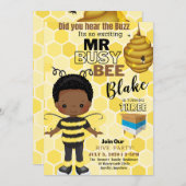 Busy Bee Birthday Invitation Card (Devant / Derrière)