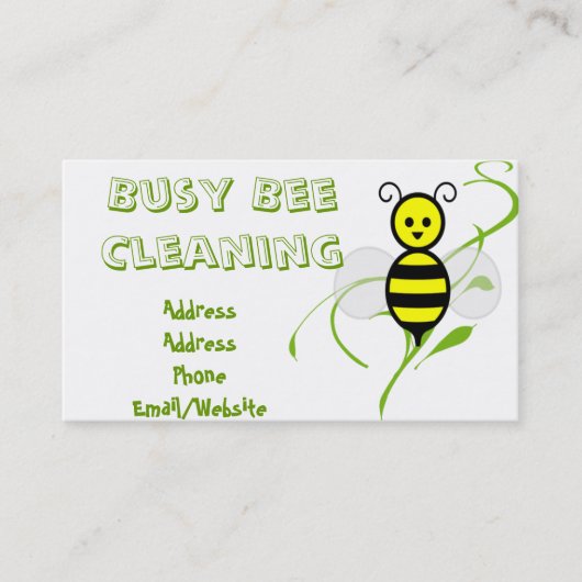Busy Bee Clip Art Visitekaartje (Voorkant)