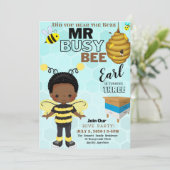 Busy Bee Difference Birthday Invitation Kaart (Staand voorkant)