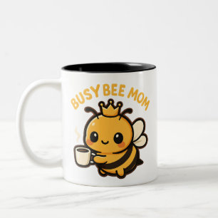 Busy Bee Mom Koffiebij Tweekleurige Koffiemok