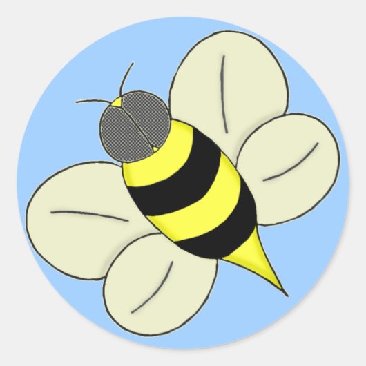 Busy bee ronde sticker (Voorkant)