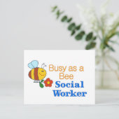 Busy Bee Social Worker Briefkaart (Staand voorkant)