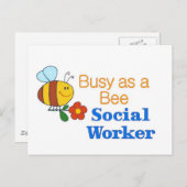 Busy Bee Social Worker Briefkaart (Voorkant / Achterkant)