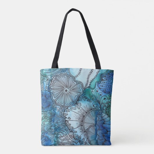 Busy Blue Canvas tas (Achterkant)