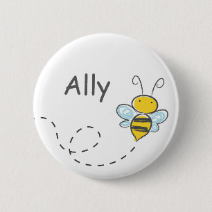 Busy Bumble Bee Ronde Button 5,7 Cm