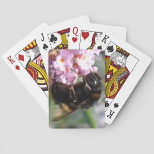 Busy Bumblebee and Pink Flowers Playing Cards Speelkaarten