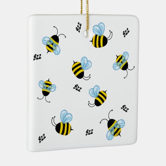 Busy Buzzing Bumble Bees Cheerful Keramisch Ornament (Rechts)