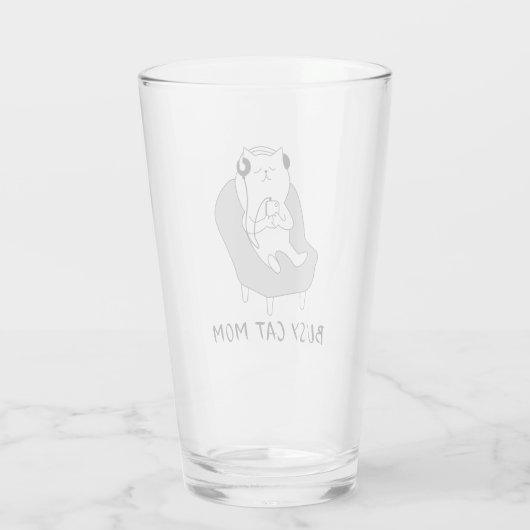 Busy Cat mama Glas (Achterkant)