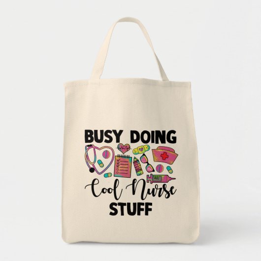 Busy Doing Cool Nurse Stuff Tote Bag (Voorkant)