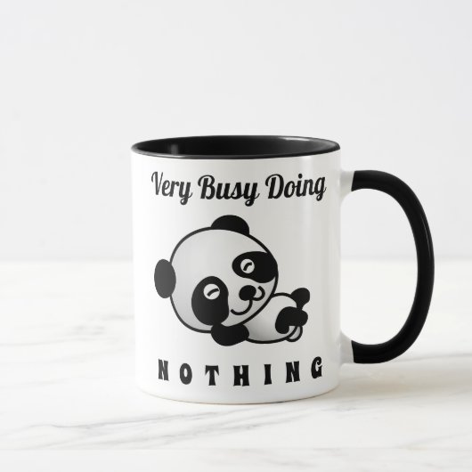 Busy Doing Niets Cute Panda Funny Humor Mok (Rechts)