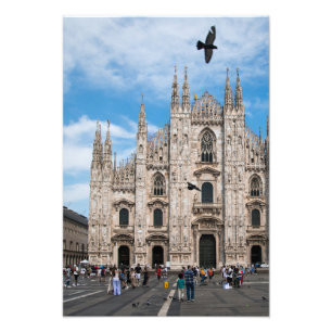 Busy Duomo Di Milano Foto Afdruk