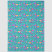 Busy Fishes Cyan Tissuepapier (Voorkant)