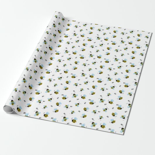 Busy Flying Buzzing Honeybees Cadeaupapier (Uitgerold)