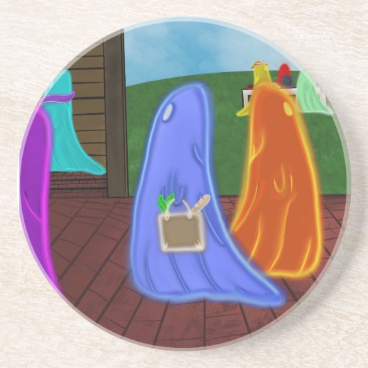 Busy Ghost Zandsteen Onderzetter (Voorkant)