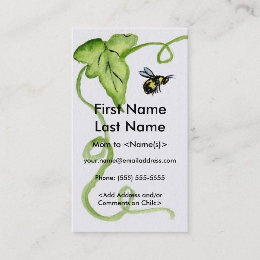Busy Honey Bee Photo personnalisée Appels Cartes d (Devant)
