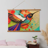 Busy Hummingbird Hangend Wandkleed (Slaapkamer)