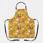 Busy Kitchen Utensils Pot Baking Bakery Pattern Schort (Voorkant)