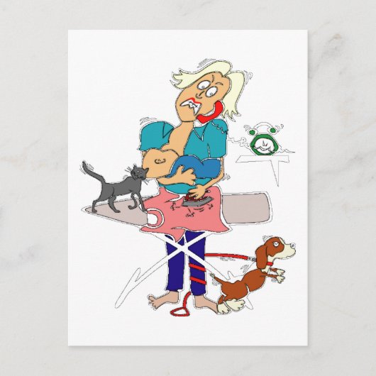 Busy mama Moederdag, ZSSG Briefkaart (Voorkant)