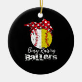 Busy Raising Ballers Softball Baseball Keramisch Ornament (Voorkant)