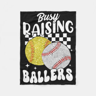 Busy Raising Llers Softll And Sell Sport Mom Mama  Fleece Deken